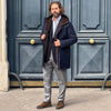Parka technique bleu marine doublure eco-fur