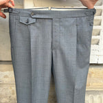 Pantalon napolitain en laine froide gris moyen