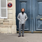 Veste croisée gris clair laine et cachemire Loro Piana