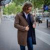 Manteau réversible PEAK cachemire bleu marine/marron