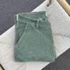 Pantalon chino HEAVY velours stretch  vert pastel