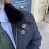 Parka bleu marine laine et cachemire