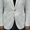Veste en velours côtelé blanc cassé