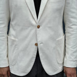 Veste en velours côtelé blanc cassé