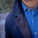 Manteau réversible PEAK bleu marine / marron foncé
