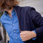 Blouson bleu marine réversible