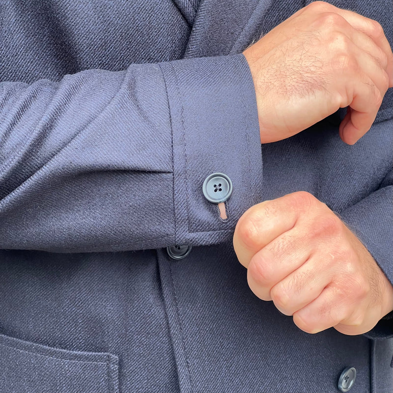 Veste croisée bleu marine laine et cachemire Loro Piana