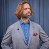 Veste ICONIC jersey de cachemire et soie gris LORO PIANA chevrons