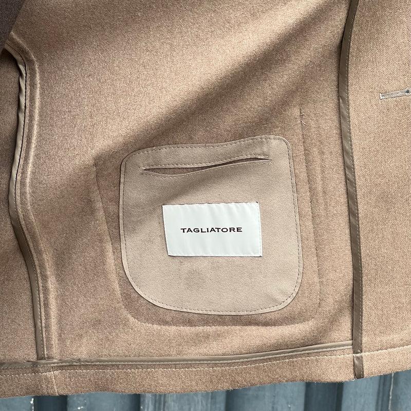 Veste col officier camel laine chameau
