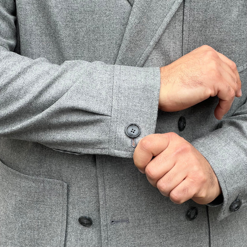 Veste croisée gris clair laine et cachemire Loro Piana