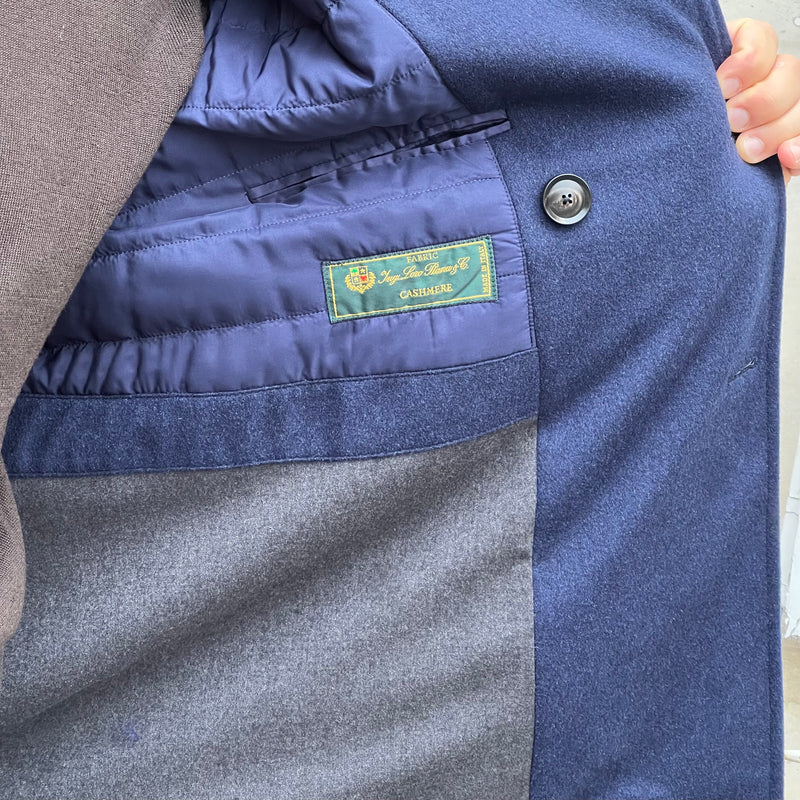 Caban en cachemire Loro Piana bleu napolitain