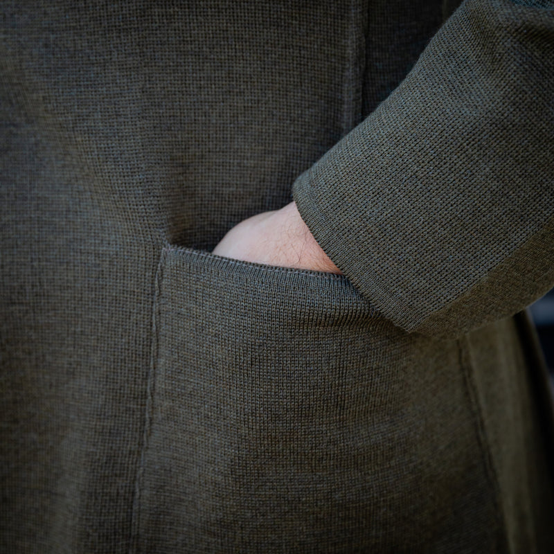 Veste en maille de laine verte