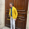 Cardigan iconique col châle laine et cachemire jaune