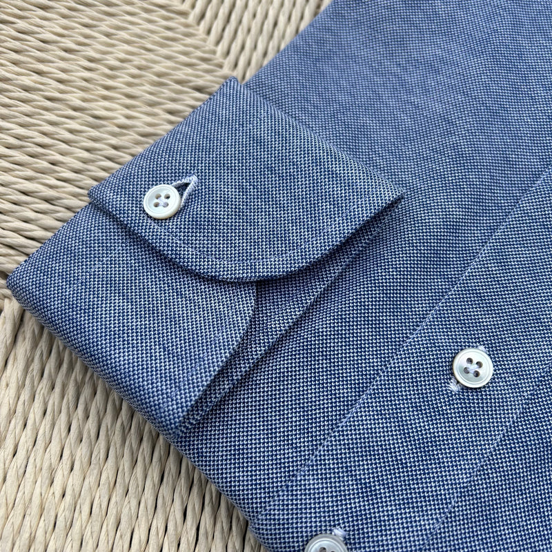 Polo shirt piqué de coton bleu jean