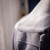 Blouson gris laine, cachemire et peau