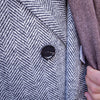 Manteau « Polo coat » chevron blanc cassé et noir