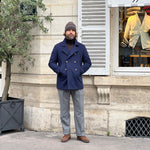 Caban en cachemire Loro Piana bleu napolitain