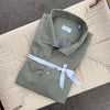 Chemise en flanelle de coton vert clair col POSITANO