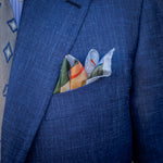 Veste bleu denim laine lin et soie