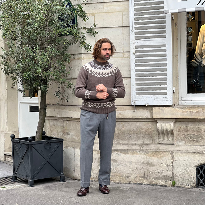Pull « Cortina » laine et cachemire marron
