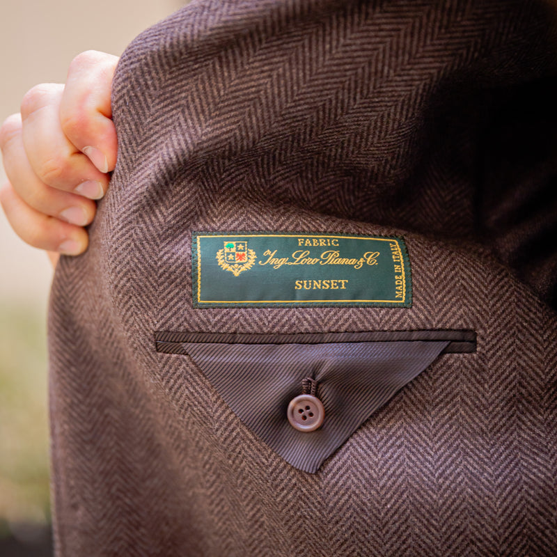 Veste ICONIC jersey de cachemire et soie Loro Piana marron chevrons