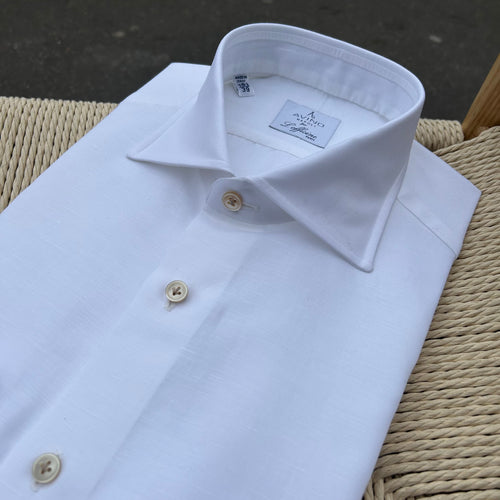Chemise blanche en coton et lin