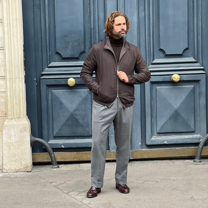 Blouson marron réversible
