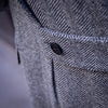 Manteau « Polo coat » chevron blanc cassé et noir