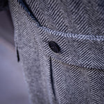 Manteau « Polo coat » chevron blanc cassé et noir