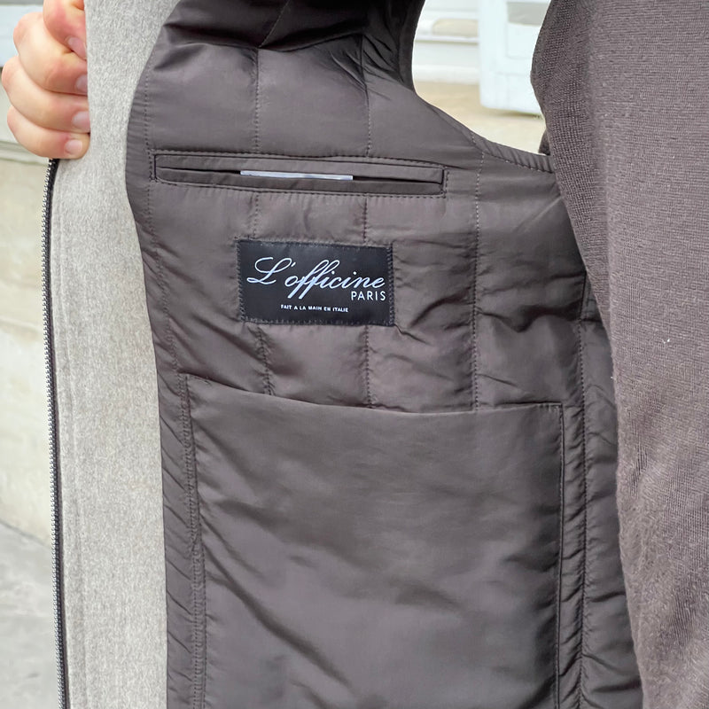Gilet sans manches greige laine laine Loro Piana