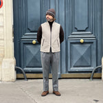 Gilet sans manches greige laine laine Loro Piana