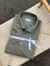 Chemise en flanelle de coton vert clair col POSITANO