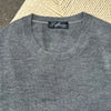 Pull col rond gris moyen cachemire et soie extra-fin