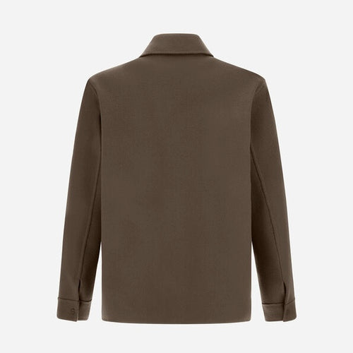 Sur-chemise laine marron