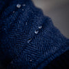 Blouson en cachemire impermeable Loro Piana (Rain System) chevron bleu denim