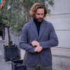 Veste en maille gris soutenu laine