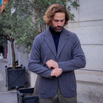 Veste en maille gris soutenu laine