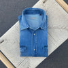 Chemise « used » en denim Texas bleu clair bleached