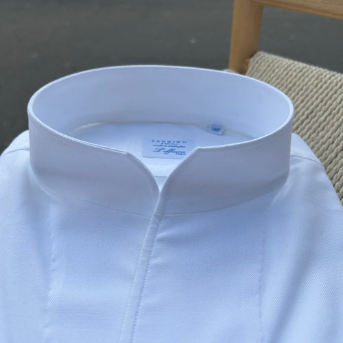 Chemise coton oxford blanche col tulipe