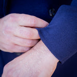 Veste maille croisée bleu marine laine