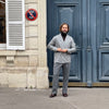 Veste croisée gris clair laine et cachemire Loro Piana