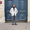 Veste en velours côtelé blanc cassé