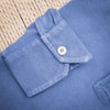 Polo manches longues piqué de coton bleu jean