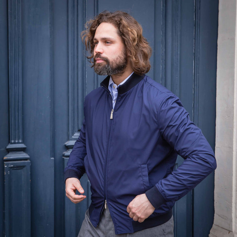 Blouson technique bleu marine