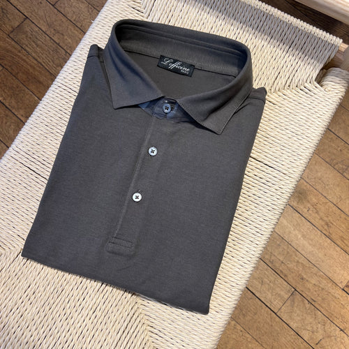 Polo manches longues « ice cotton » taupe