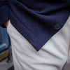 Sur-chemise en maille de cachemire bleu marine