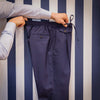 Pantalon napolitain joggpants bleu marine micro pied de poule