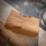 Pull col rond « Shaggy » camel