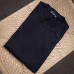 T-shirt manches courtes coton « sea island » bleu marine