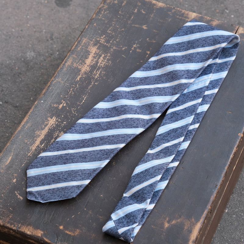 Cravate rayée bleu et beige